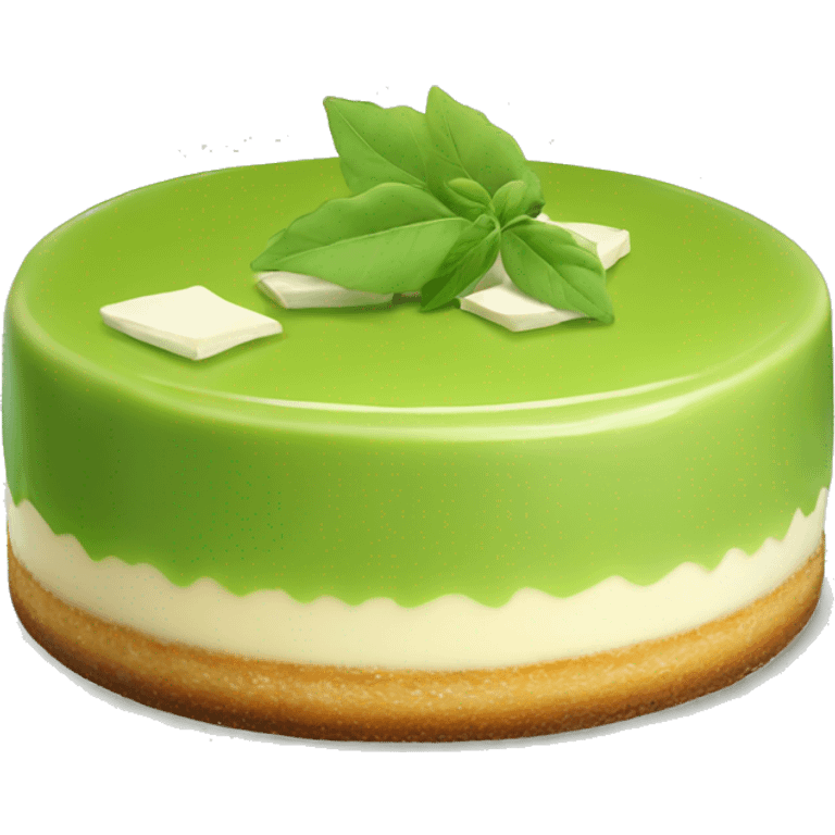 Green tea cheese cake emoji