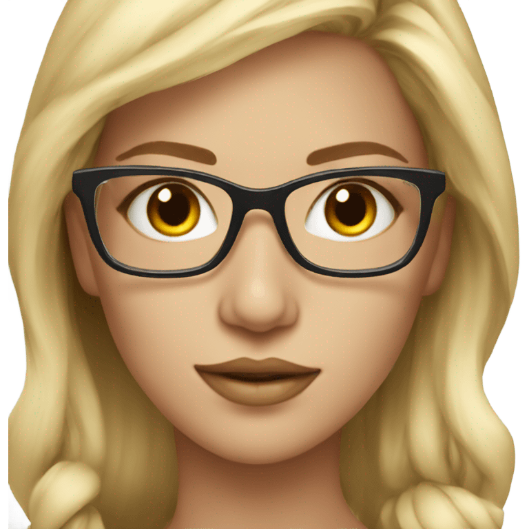 blonde beauty portrait close-up wearing glasses emoji