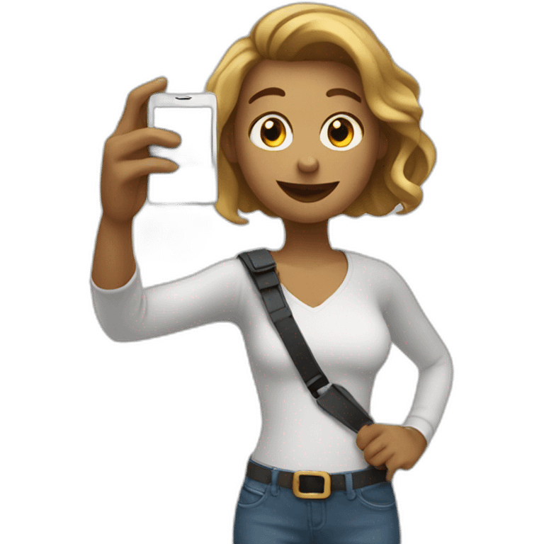 white taking selfie with phone emoji