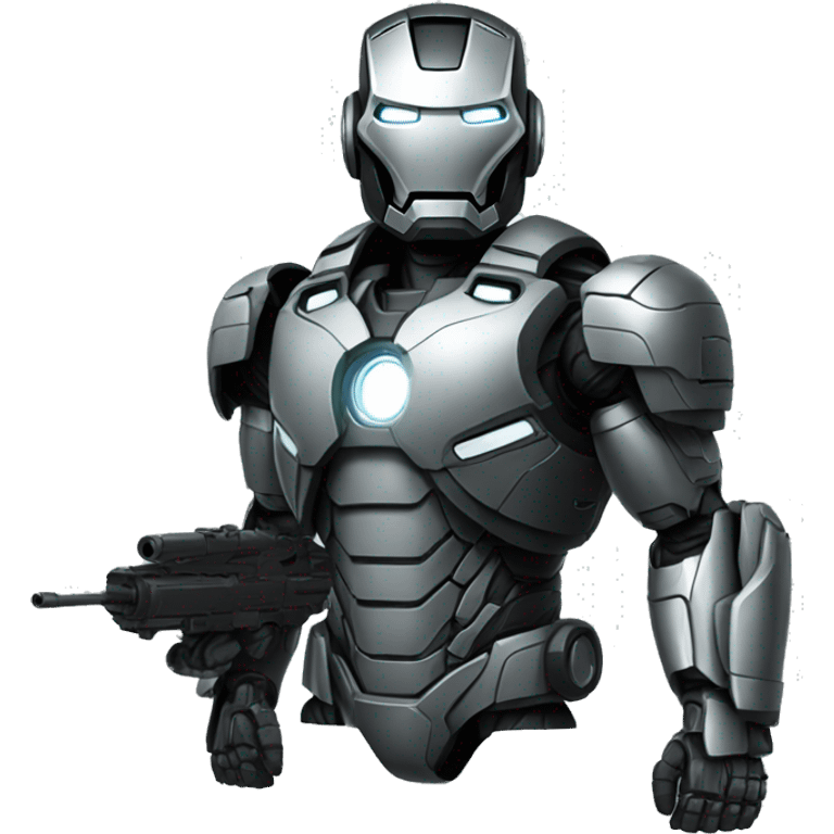 war machine full-body in ironman, front view emoji