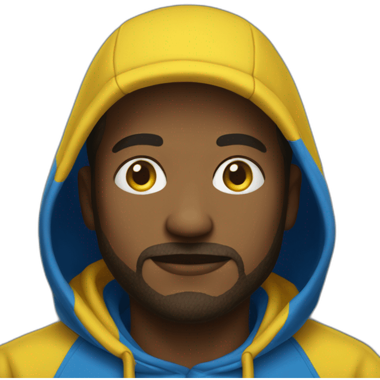 man in blue and yellow hoodie emoji