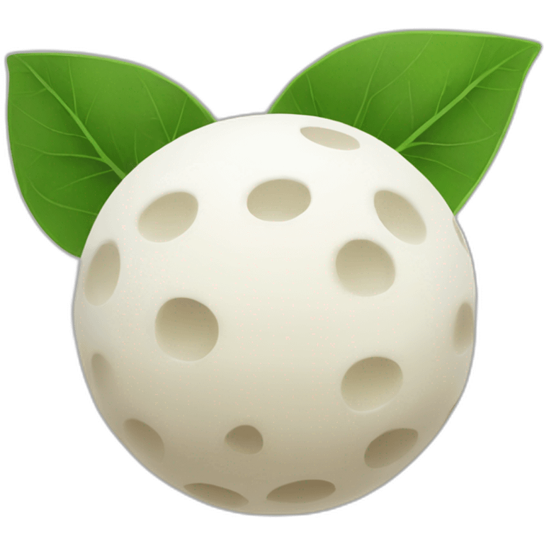 ball of mozarella + leaf emoji