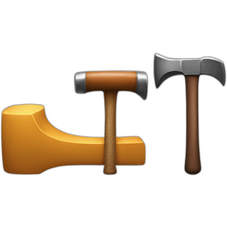 Charactors of "M" and "C", and hammer emoji