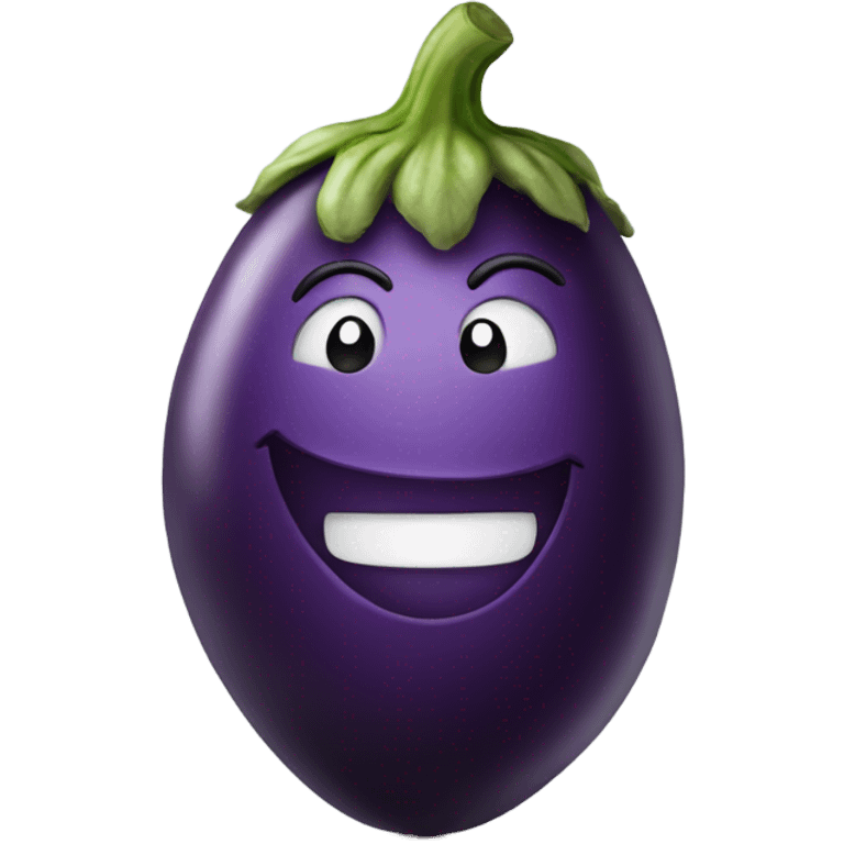 smiley holding eggplant  emoji