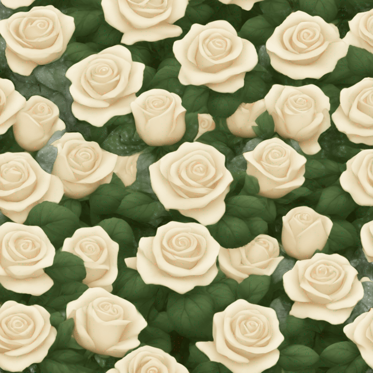 Beige and white rose bush emoji