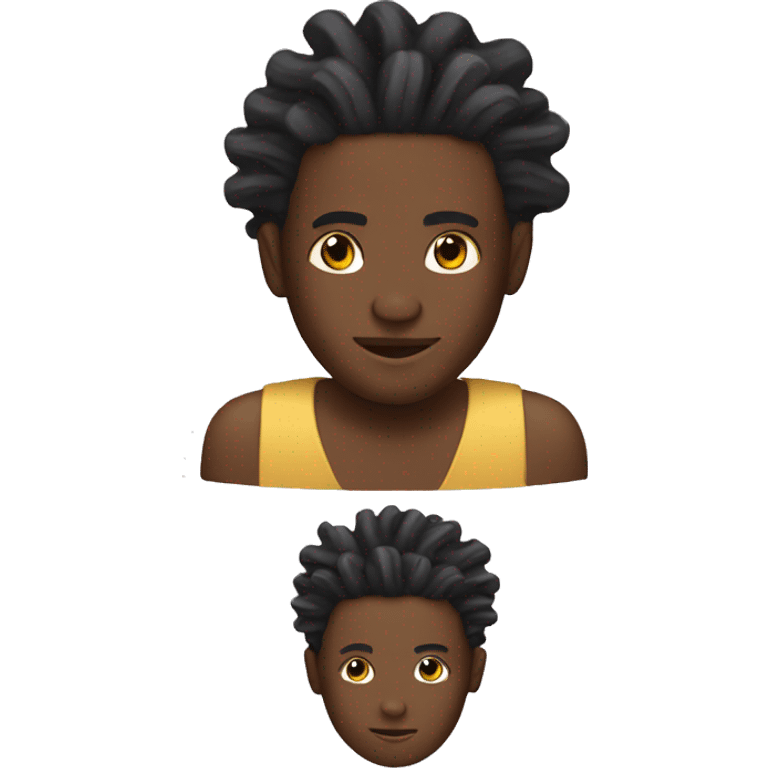 African dude with dreadlocks getting a haircut emoji