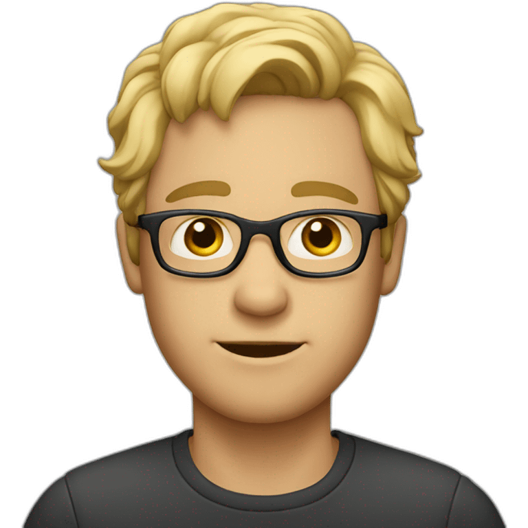 Fair-haired man with glasses emoji