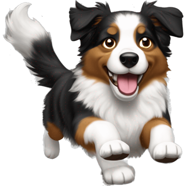 Australian shepherd jumping anvil emoji