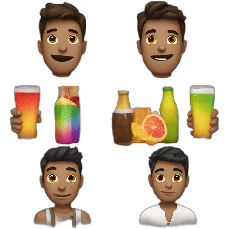 4 gay drunk friends from chat emoji