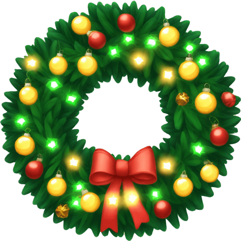 Lighted Christmas wreath emoji