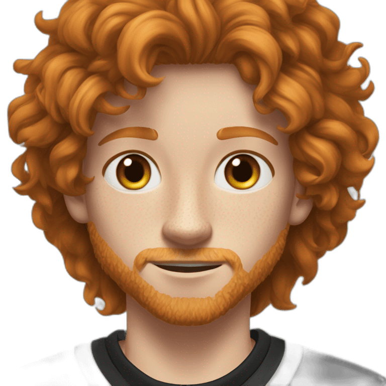 Ginger scruffy hair slightly curly. Hazel eyes and freckles. Black Nike tracksuit emoji