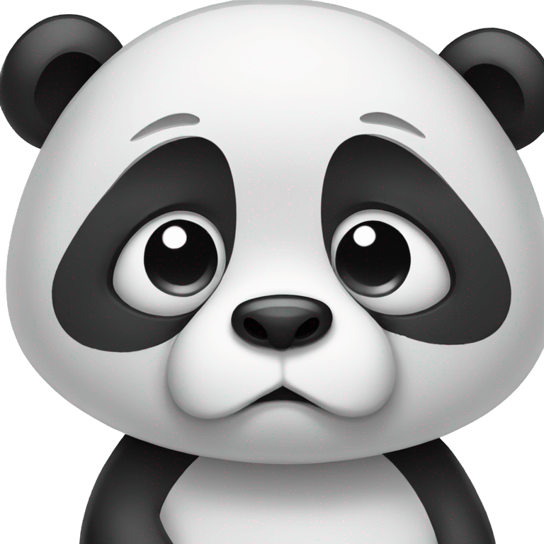 Cute sad panda with tears emoji