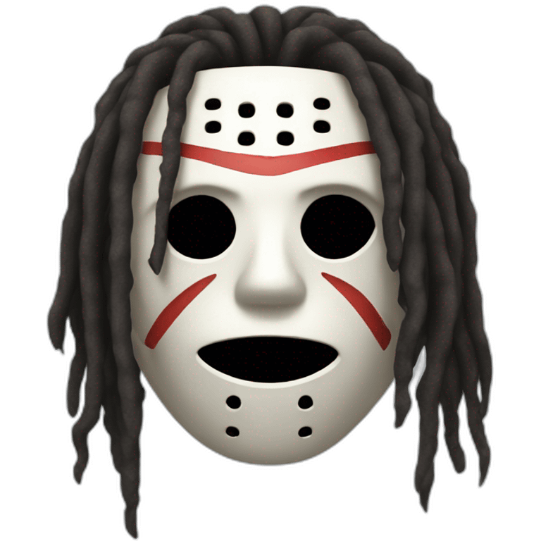 jason mask with dreads coming out emoji