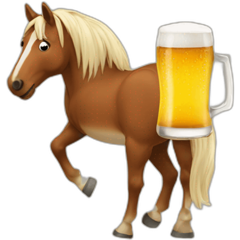 Horse-drinking-a-beer emoji