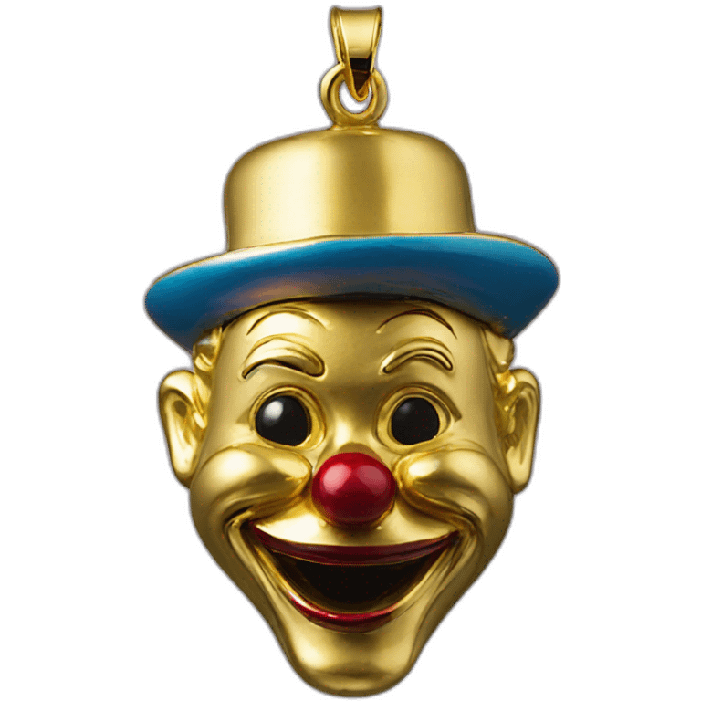 gold articulated clown pendant emoji