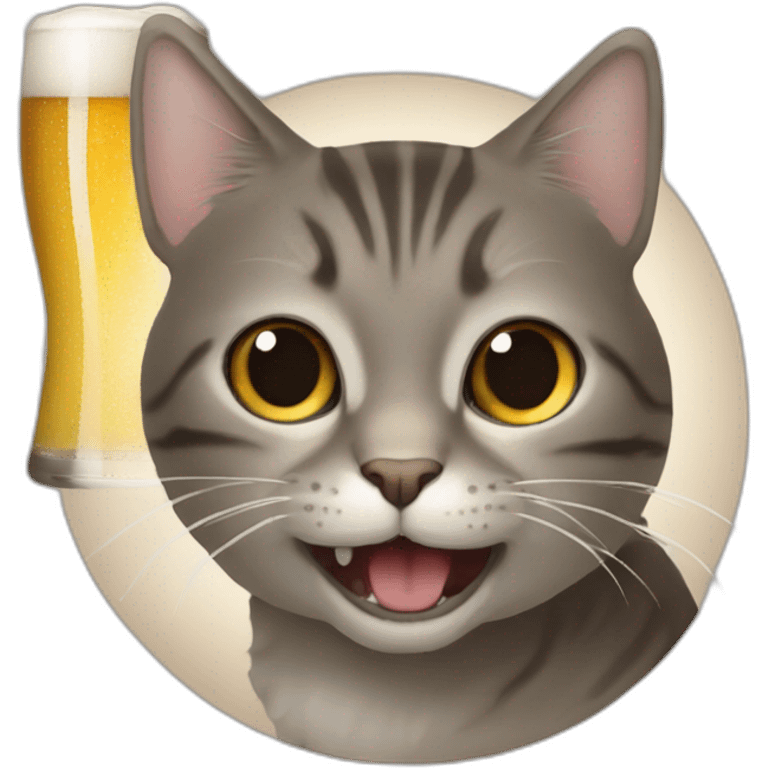 Un chat qui boit de ma bier emoji