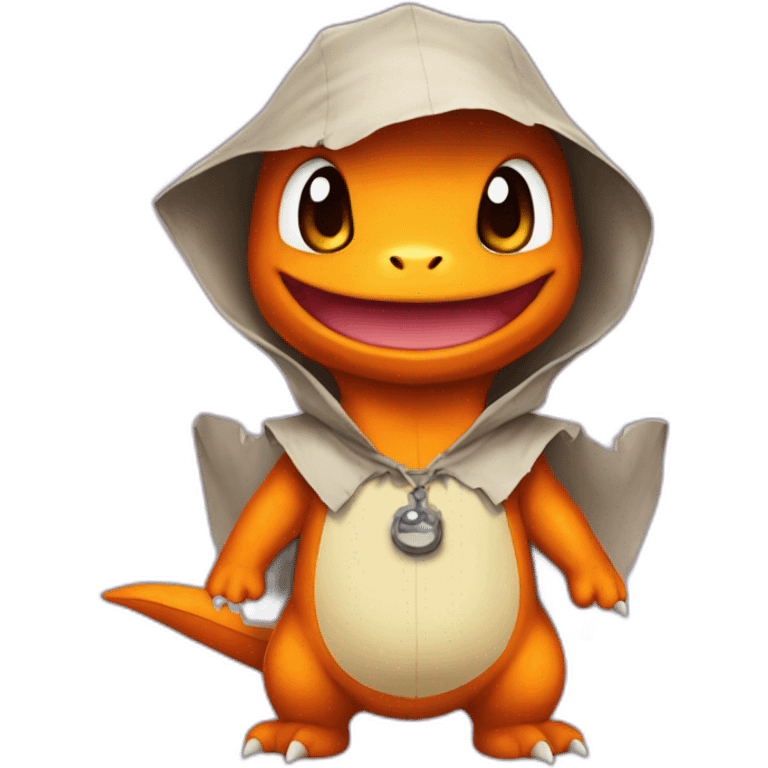 Charmander in an halloween costume emoji