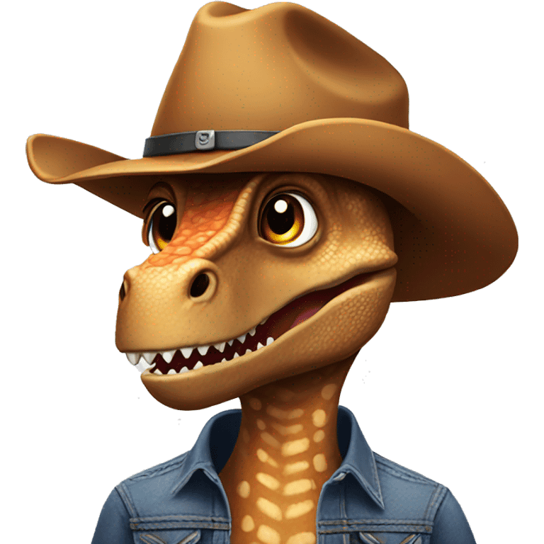 Dinosaur with cowboy hat emoji