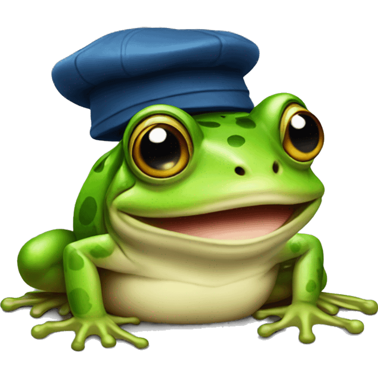 frog with cap emoji