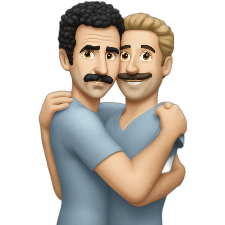 borat hugs caucasian man emoji