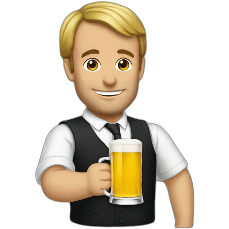 Macron buvant une bière emoji