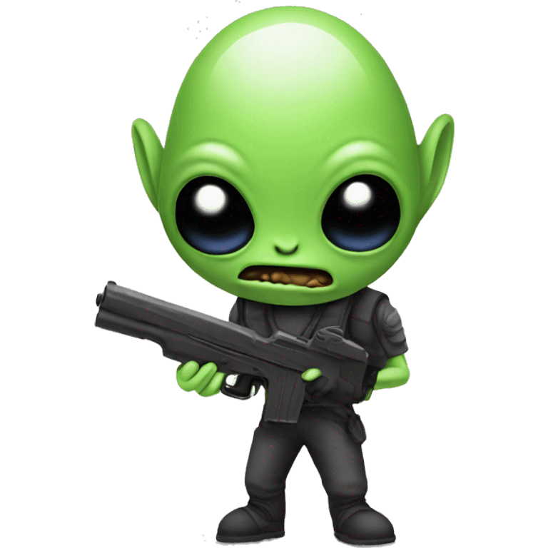  Alien with gun emoji