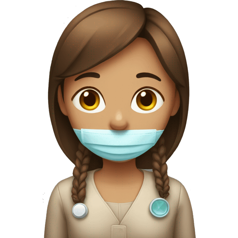 Girl with brown hear medicine  emoji