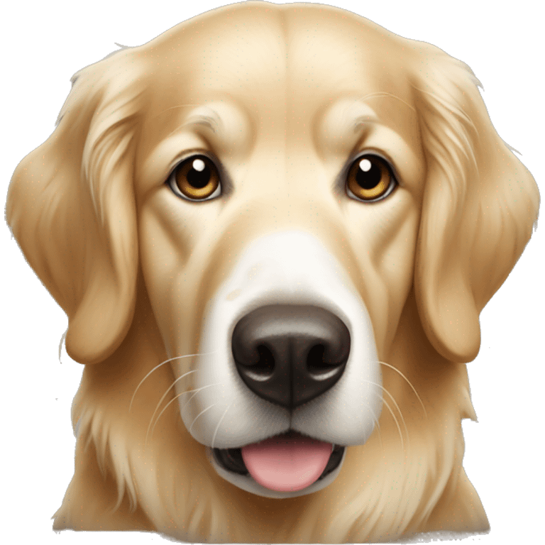 Old golden retriever with white face emoji