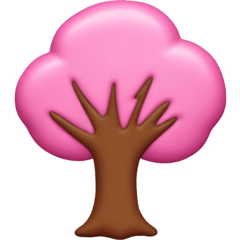 Pink tree cookie emoji