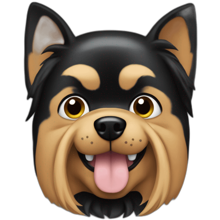 Dog Batman Yorkshire ears up emoji