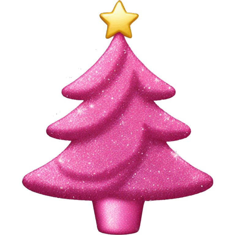 Pink glitter Christmas tree emoji