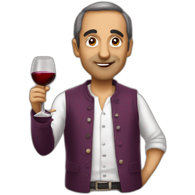 Zemmour qui boit du vin rouge emoji