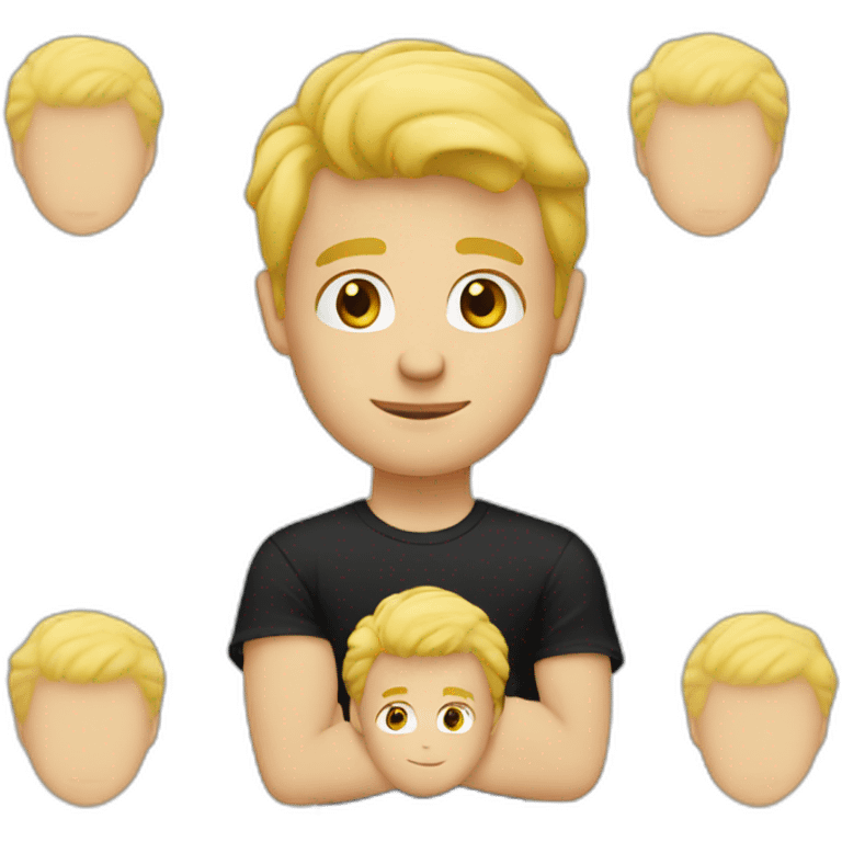 blond guy in black t-shirt emoji