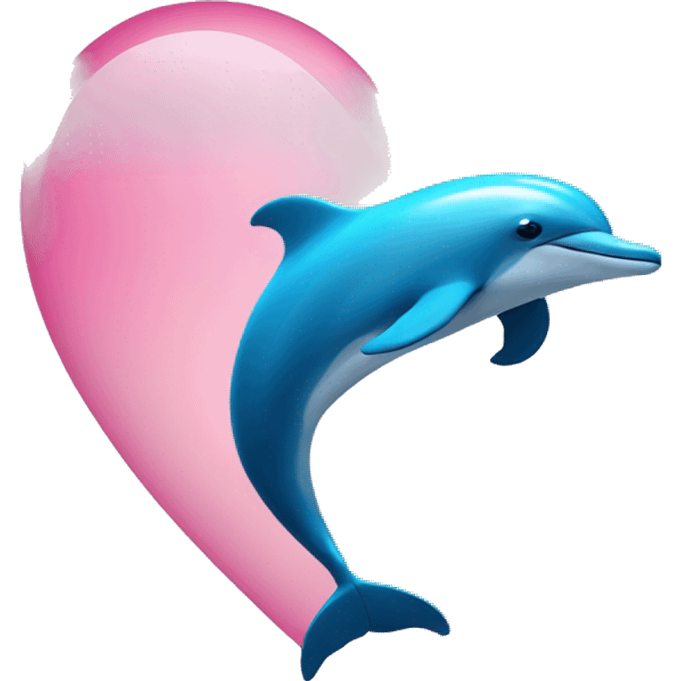 heart shaped dolphin  emoji