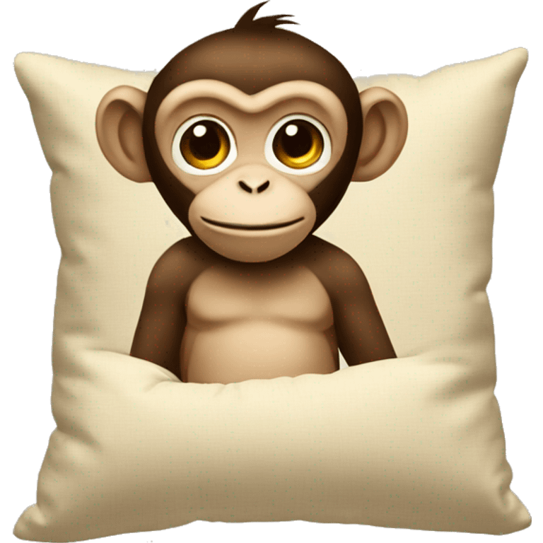 Monkey with a beige pillow emoji