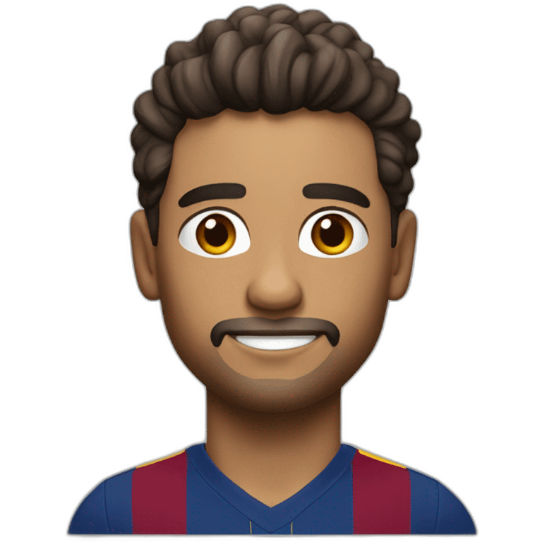 Ronald Araujo in Barcelona shirt with the ends of his hair in white colour emoji