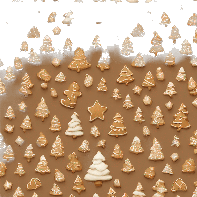 Beige ￼Christmas tree ginger bread emoji