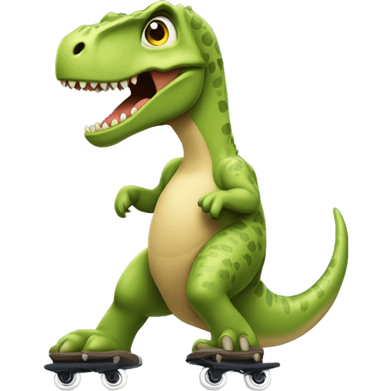 Dinosaurio en un patin emoji