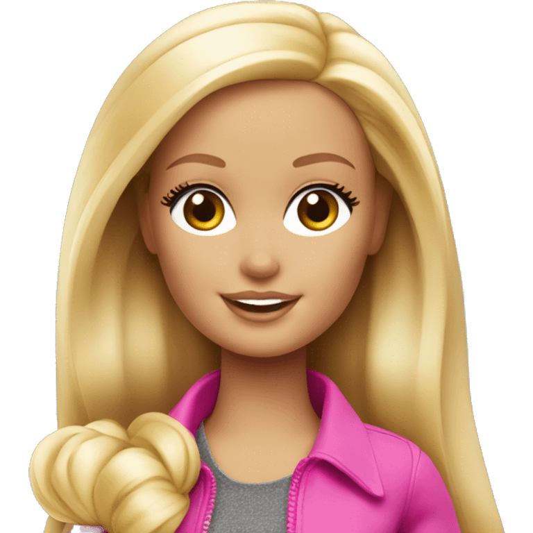 Blonde girl Barbie with laptop  emoji