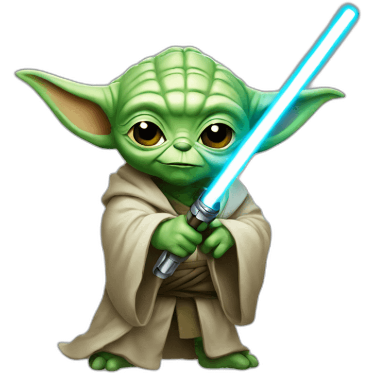 yoda with laser saber emoji