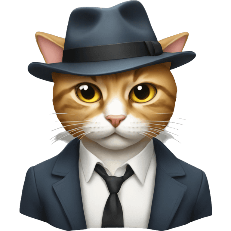 Cat as a gangster emoji