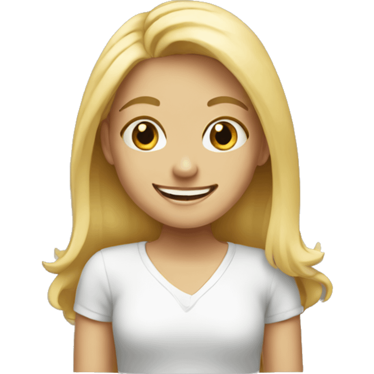 blond girl smiling emoji