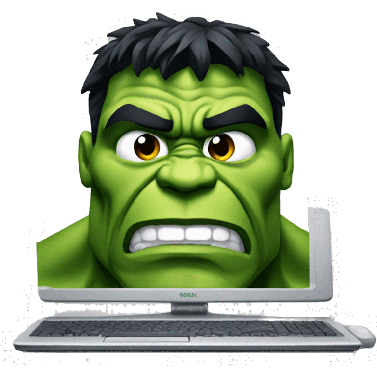 Hulk on the computer  emoji