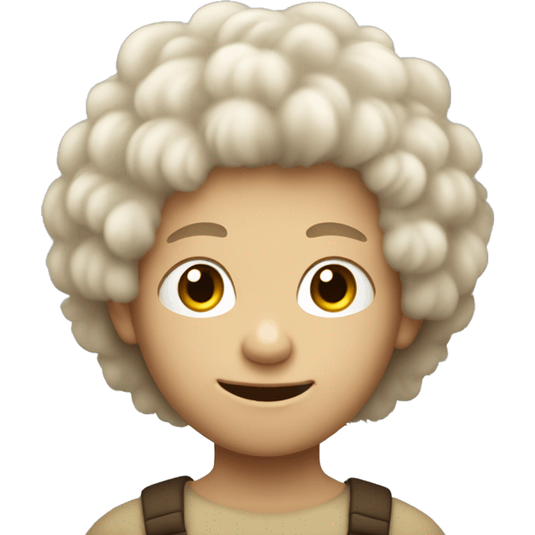 white-tan skinned boy with really fluffy hair emoji