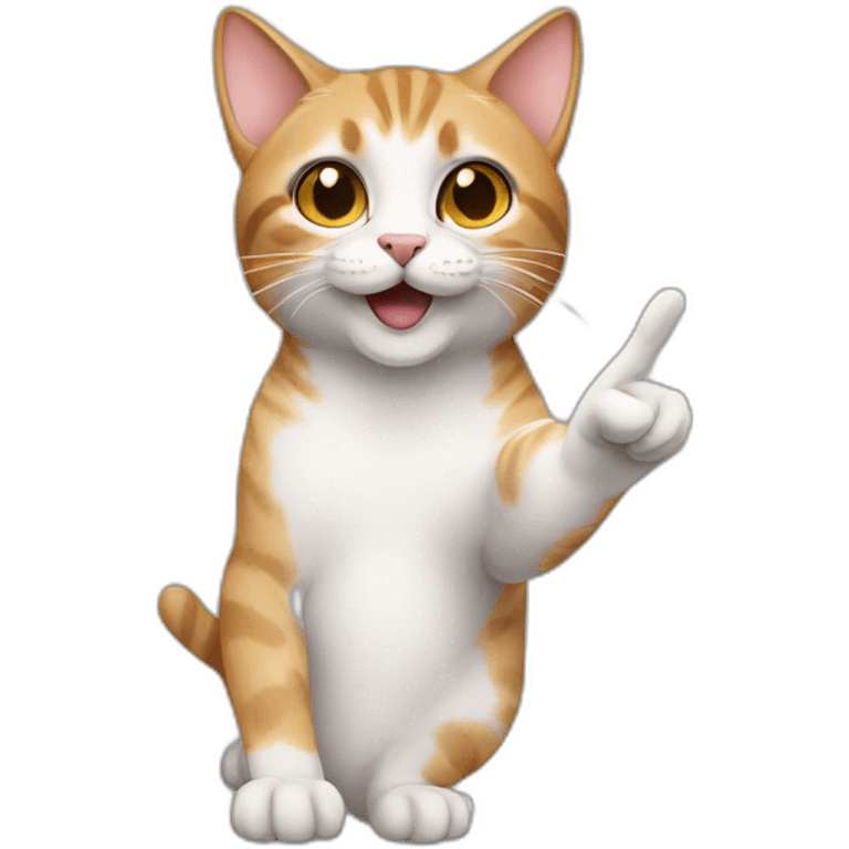 cat with human finger pointed up emoji