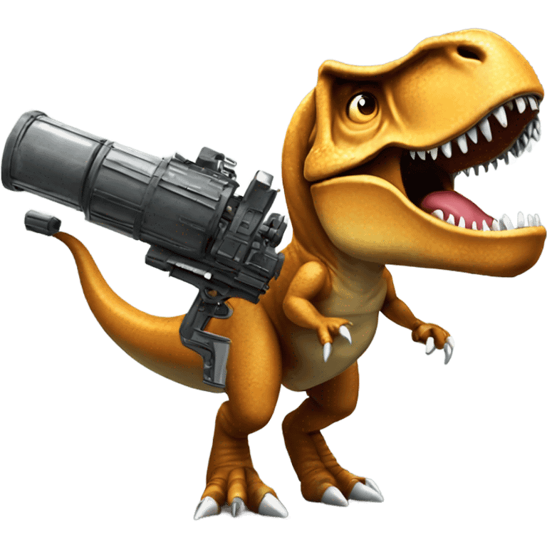 T. rex with a minigun emoji