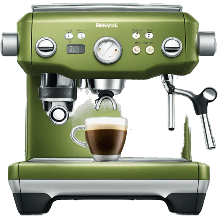 Breville Olive green espresso machine emoji