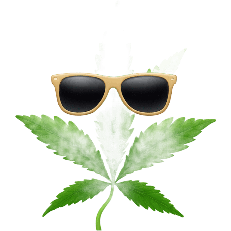 Cannabis with sunglasses growing emoji