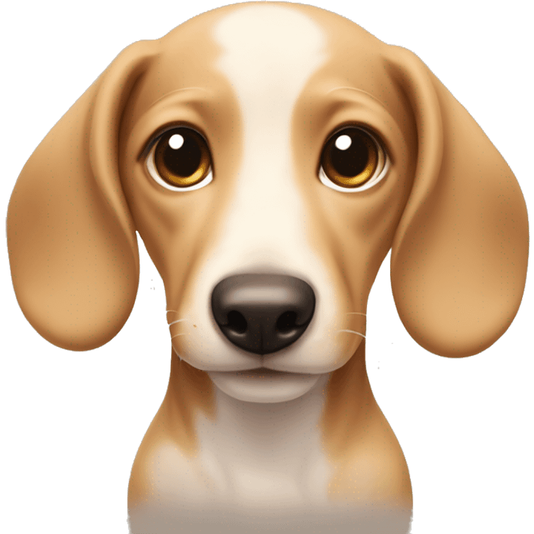 Baby dog, That is cream colored and a dachshund emoji