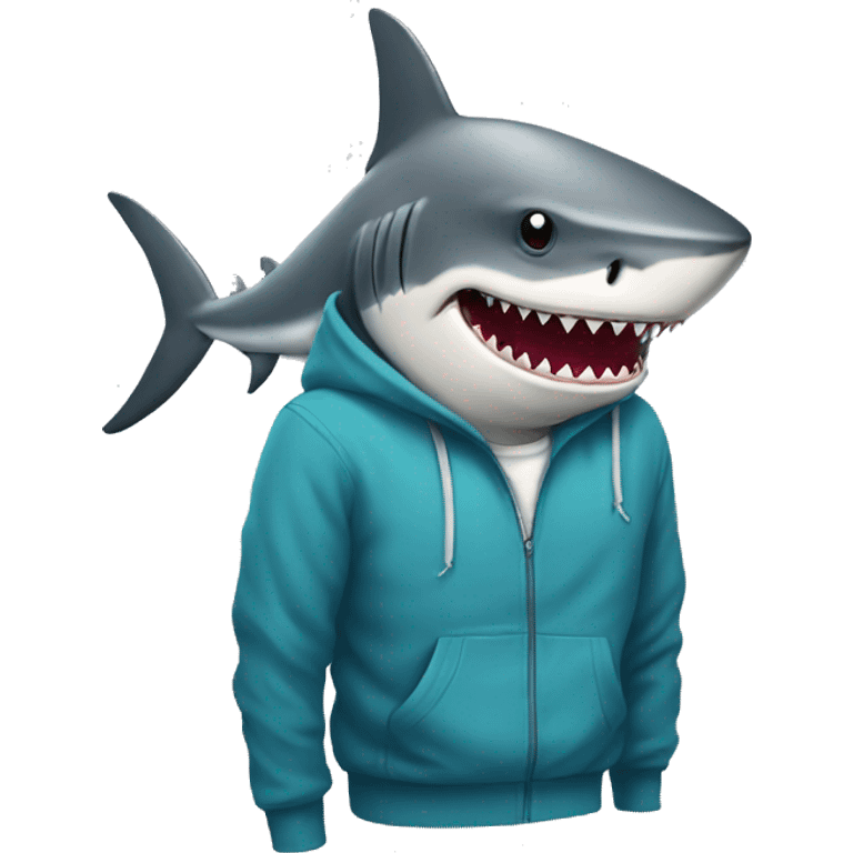 Shark wearing a hoodie emoji